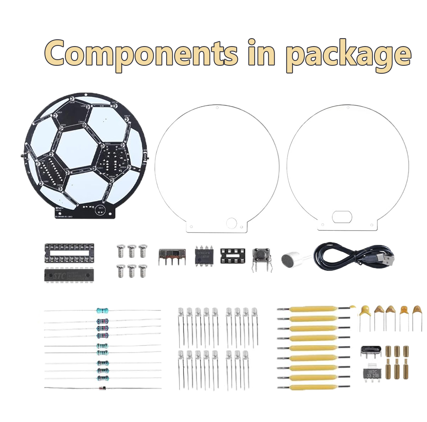 Diy Electronics Filament - DIY 축구공 LED 납땜 키트, 사운드
