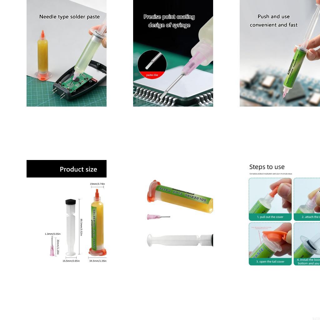 Diy Electronics Flux - 주사기 유형 푸시로드 디자인이있는 10Ml 납땜