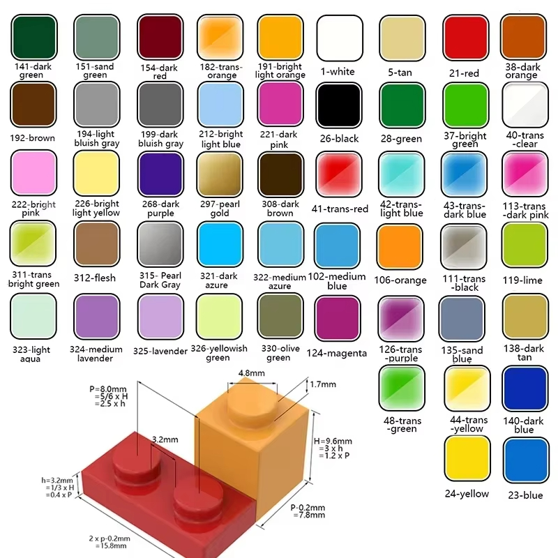 100PCS MOC 2420 플레이트 2x2 빌딩 블록 - Diy Electronics Ideas 리뷰 및 가격