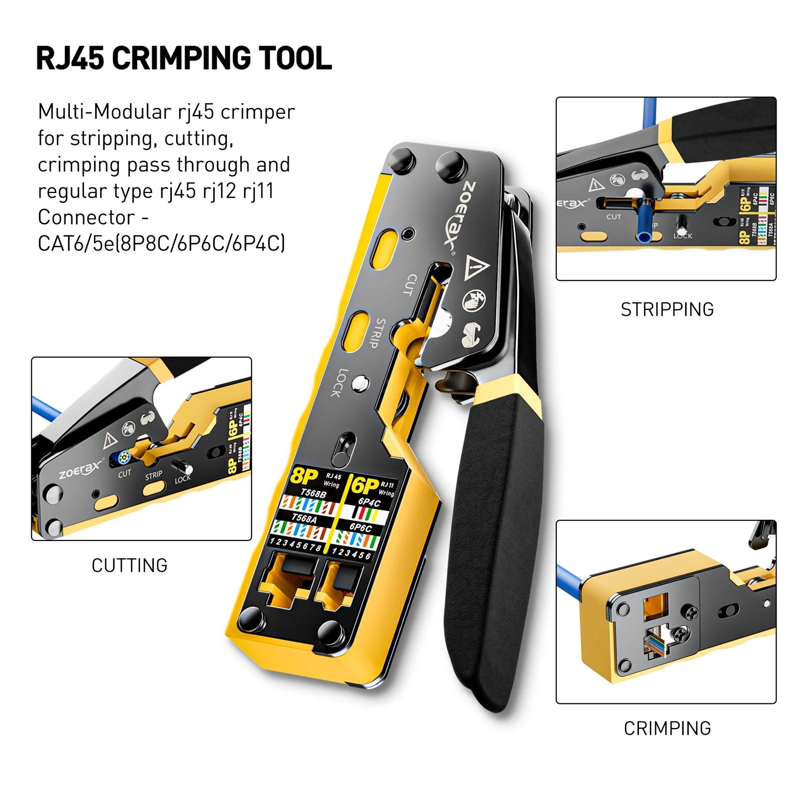 ZoeRax RJ45 CAT6 CAT5E 압착 도구 키 - Wire Stripper Cutter 리뷰 및 가격