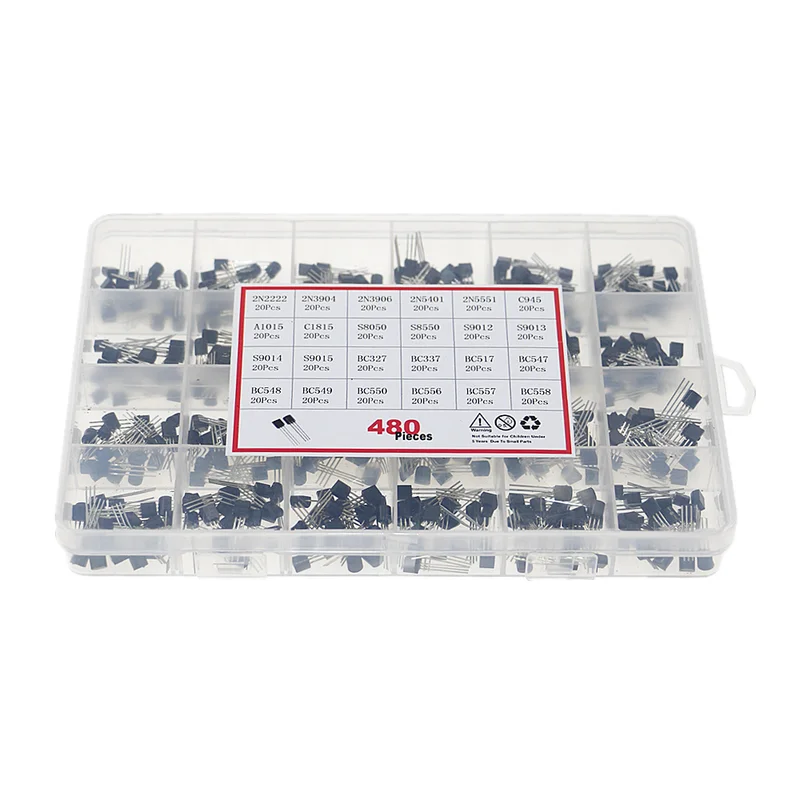 480Pcs 24 가지 유형 NPN PNP 트랜지스터  - Mosfet Transistor Set 리뷰 및 가격