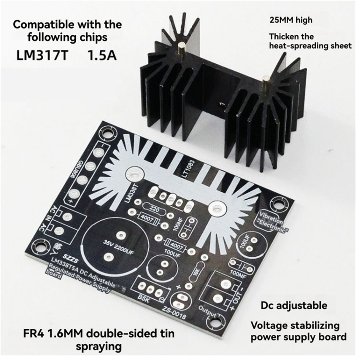 조절 가능한 선형 전압 조정 전원 공급 장치 보드 LM - Diy Electronics Filament 리뷰 및 가격