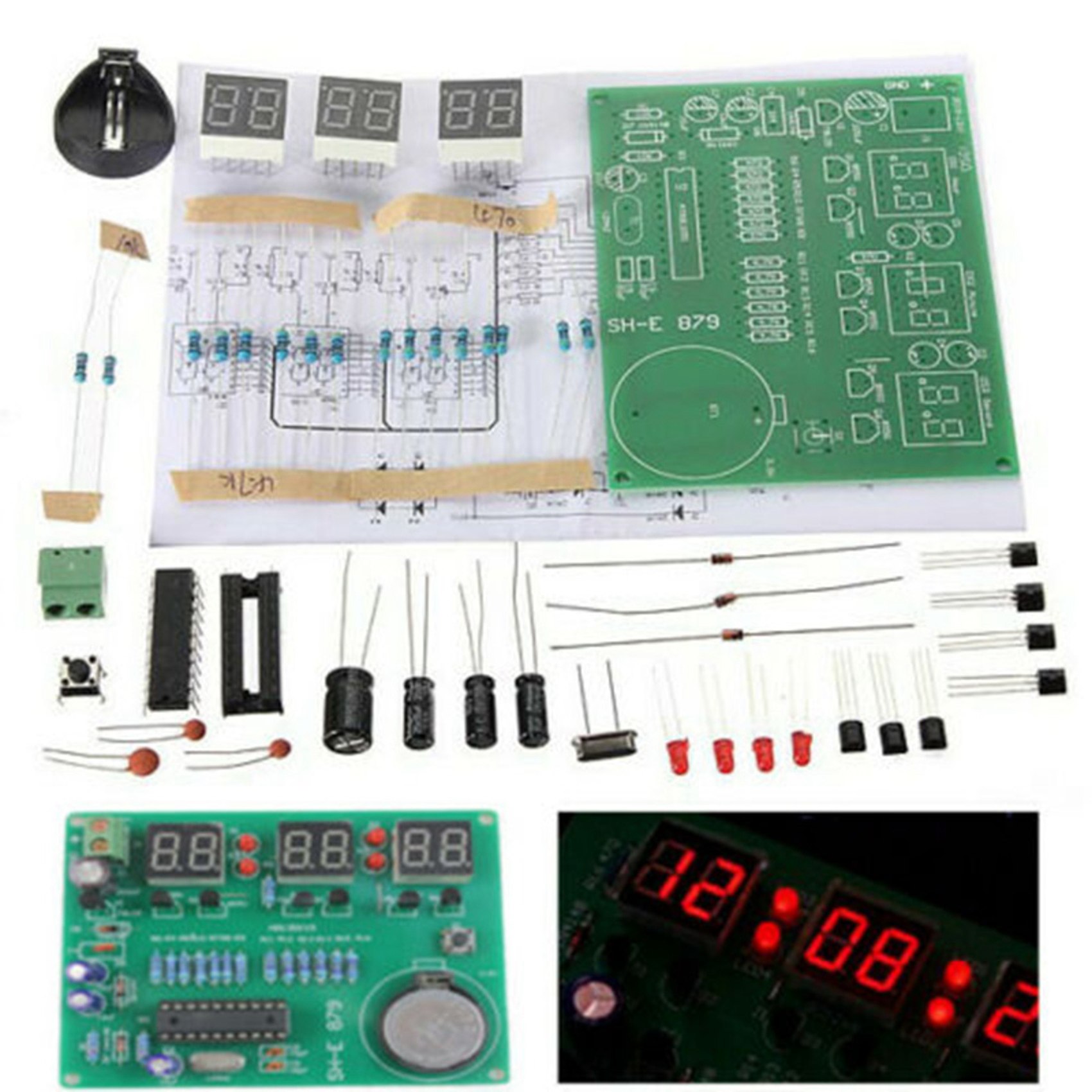 T31C-3 세트 AT89C2051 6 디지털 LED  - Diy Electronics Flux 리뷰 및 가격