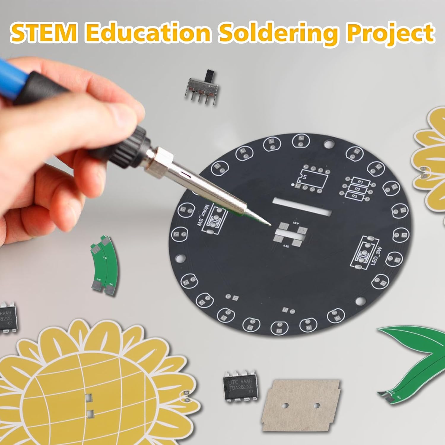 빛 추구 해바라기 납땜 키트 청소년을위한 DIY 회전  - Diy Electronics Ideas 리뷰 및 가격