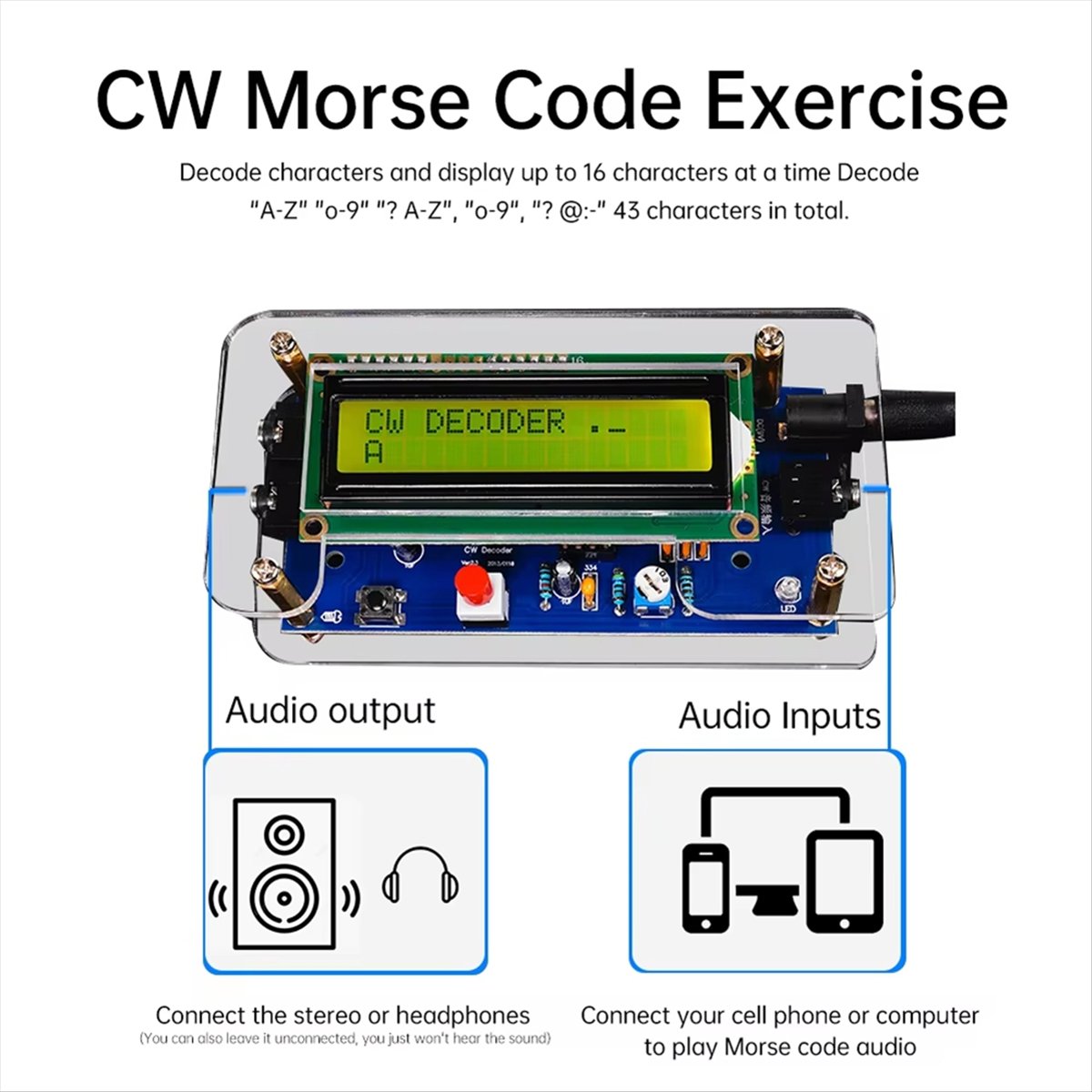 HDL DC9V CW 모스 코드 디코더 회로 기판 용접 - Diy Electronics Audio 리뷰 및 가격
