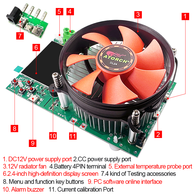 150W 4선 배터리 용량 테스터 2.4인치 TFT 컬 - Diy Electronic Load 리뷰 및 가격