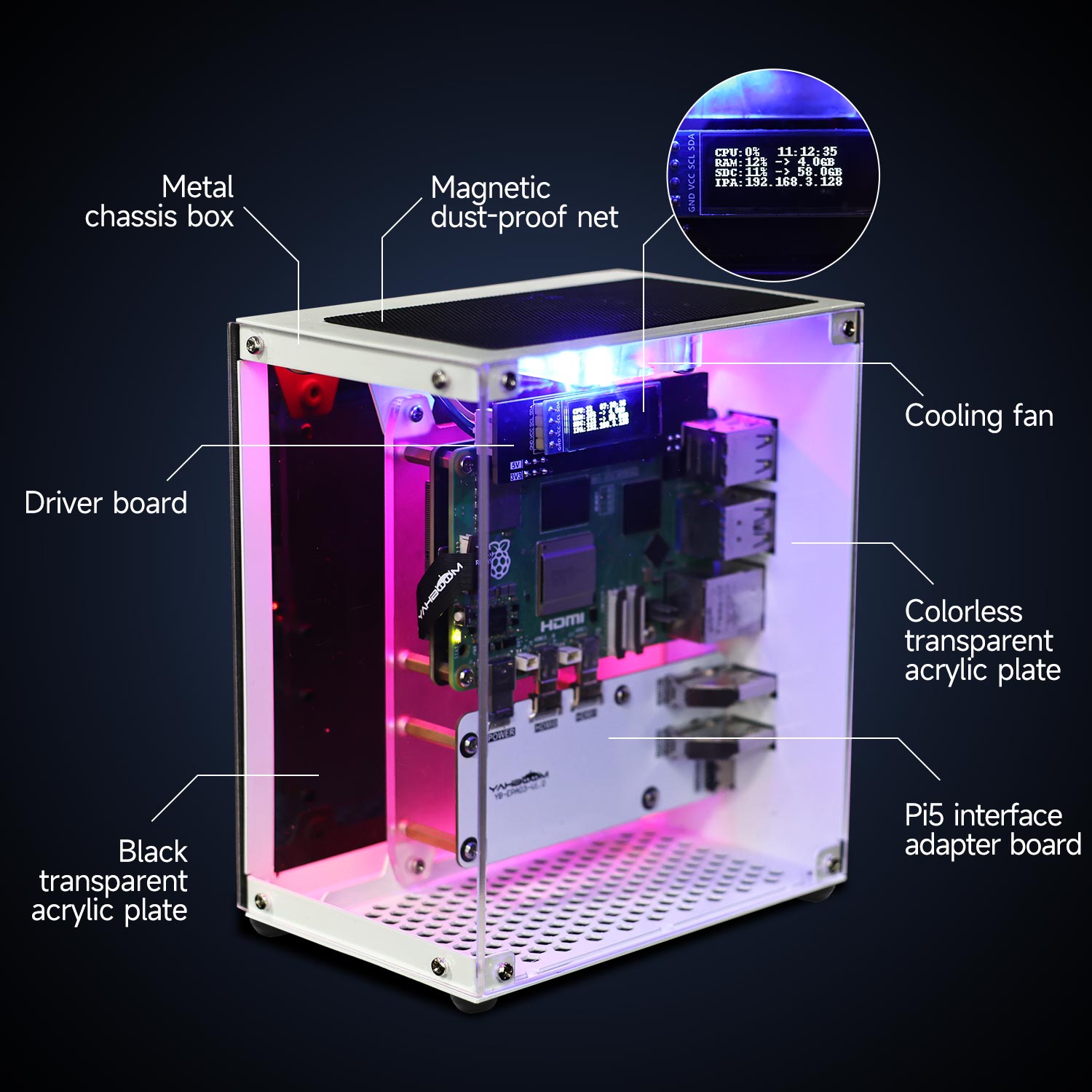 냉각 팬이 포함된 라즈베리 파이 5 케이스 보호 키트  - Diy Electronics Raspberry Pi 리뷰 및 가격